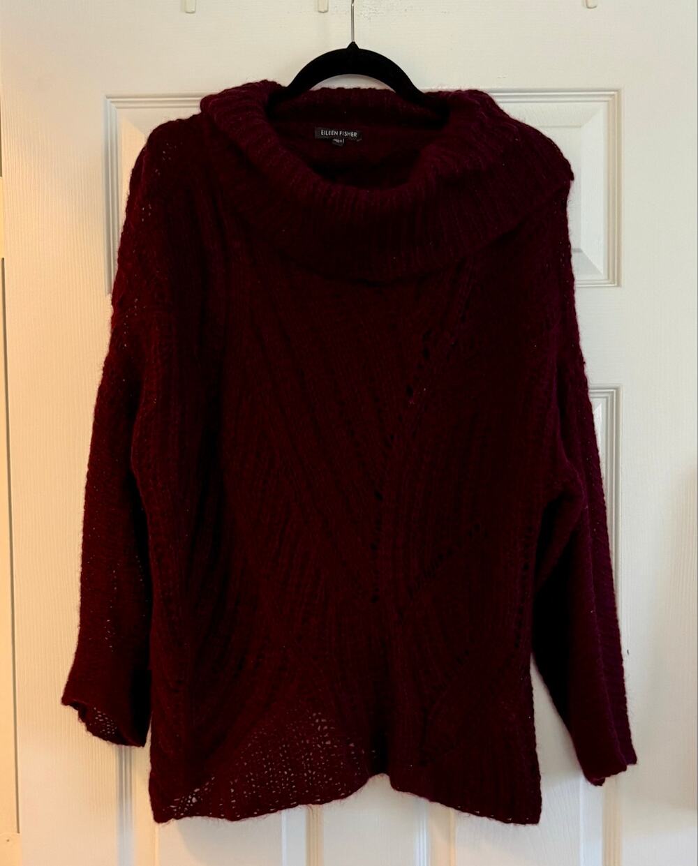 Eileen Fisher Airy Mohair Variegated Rib Pullover XL